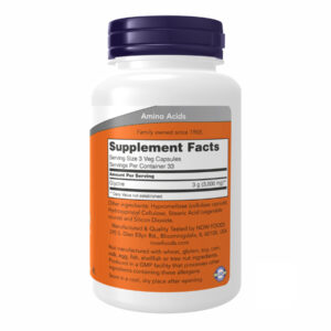 Glycine 1000mg - 100 vcaps bottle image.
