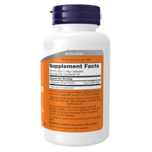 "L-Arginine 500mg - 100caps bottle image."
