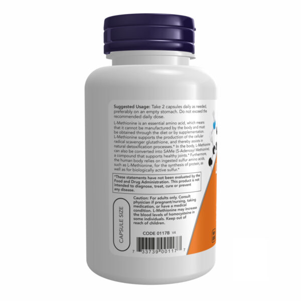 L-Methionine 500mg - 100 capsules pack