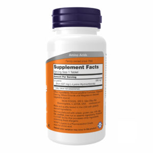 Lysine 500mg - 250 tabs bottle image.