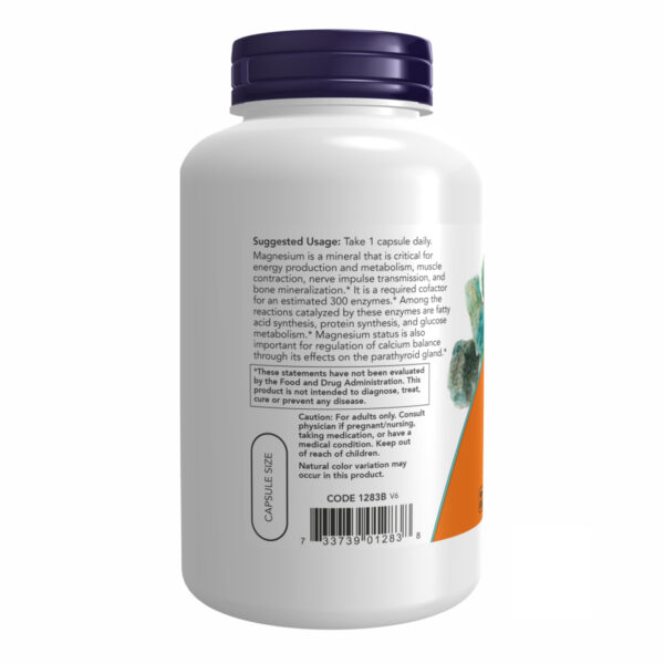 "Magnesium 400mg - 180 vcaps bottle"