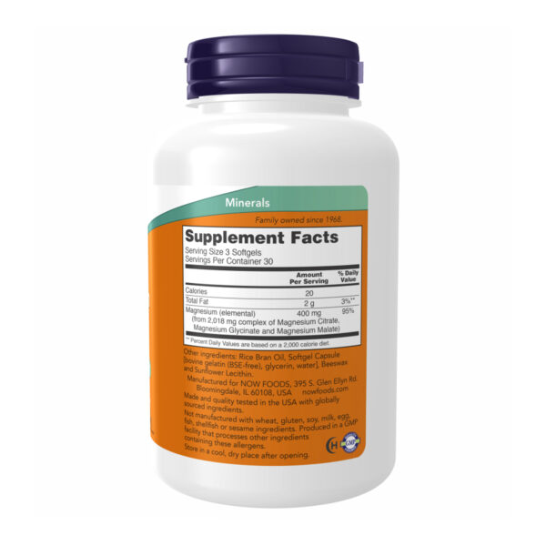 "Magnesium Citrate 134mg - 180 sgels packaging"