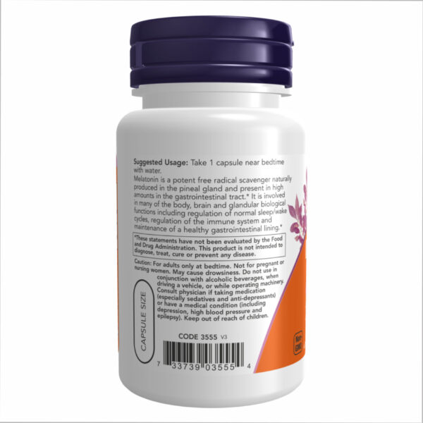 Melatonin 5 mg - 60 vcaps packaging image.