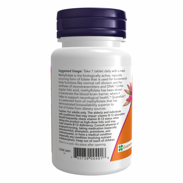 Methyl Folate 1000mcg - 90 tabs packaging.