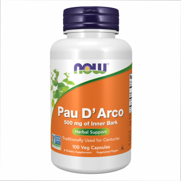 "Pau D' Arco 500mg - 100 vcaps packaging."