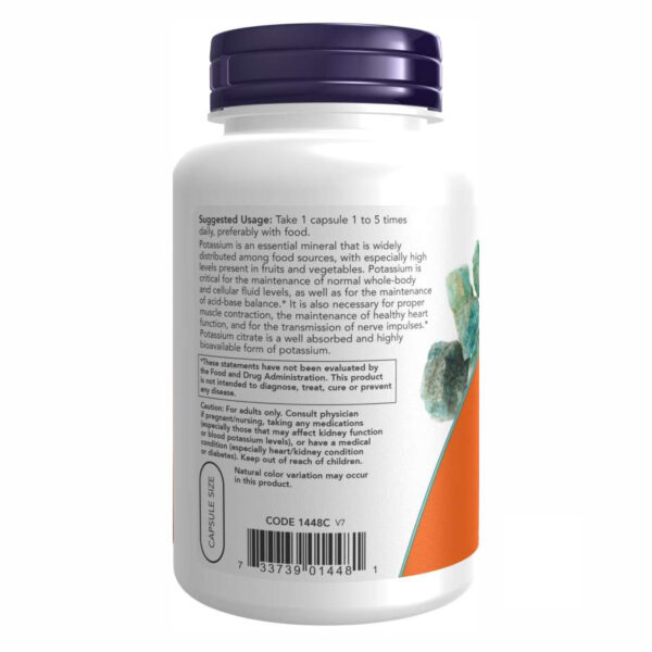 "Potassium Citrate - 180 vcaps, supplement bottle."