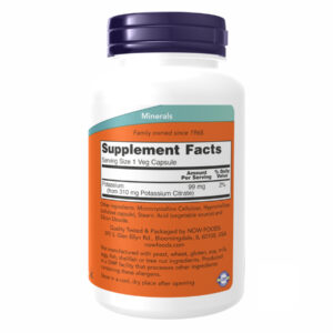 "Potassium Citrate - 180 vcaps supplement bottle"