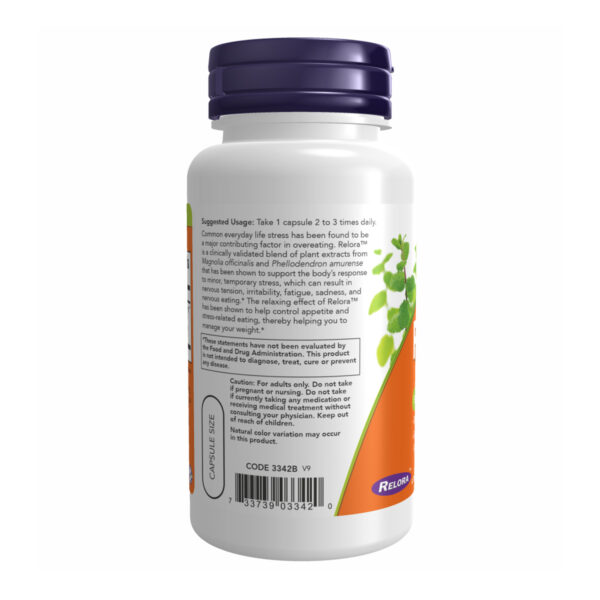"Relora 300 mg - 60 vcaps product packaging."