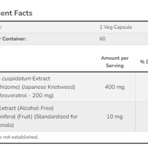 "Resveratrol 200 mg - 60 vcaps supplement"