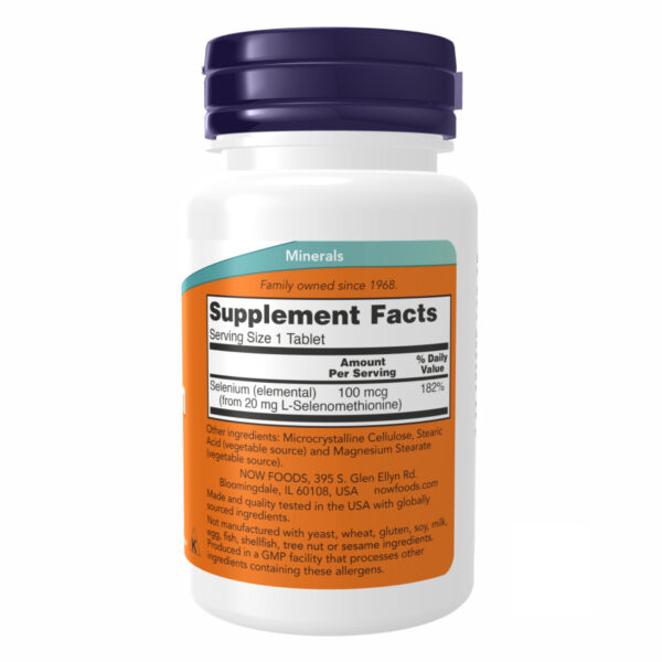 "Selenium 100 mcg - 100 tabs product packaging"