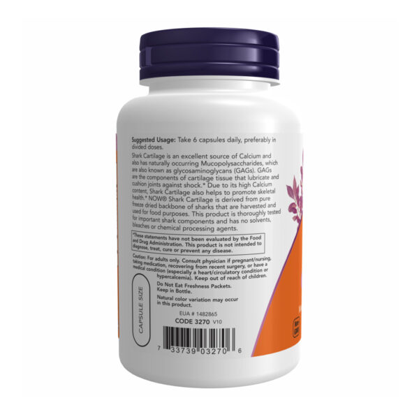 Shark Cartilage 750mg - 100caps bottle image.