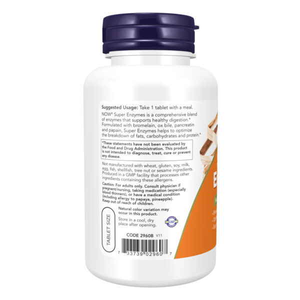 Super Enzymes - 180 tabs supplement packaging.