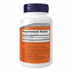 Taurine 1000mg - 100 vcaps bottle.