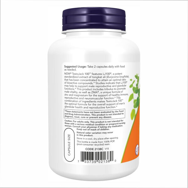 "Testo Jack 100 - 120 vcaps supplement bottle"