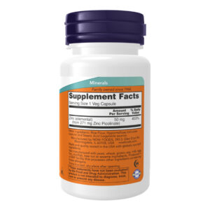 Zinc Picolinate 50mg - 120 vcaps packaging.