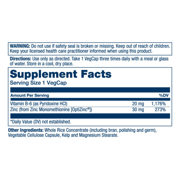 Opti Zinc 30mg - 60 vcaps packaging image.