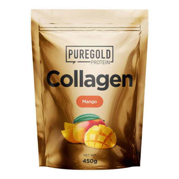 "Collagen - 450g Mango packaging front view."