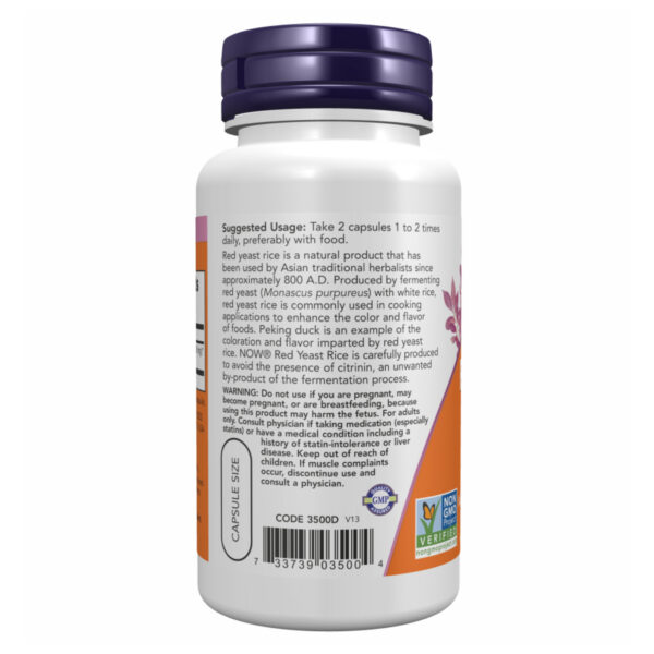 "Red Yeast Rice 600mg - 60 vcaps packaging"