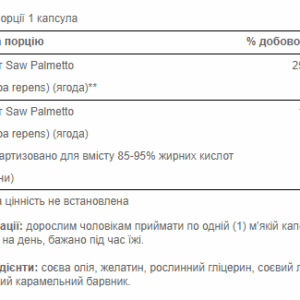 "Saw Palmetto Extract - 90 Softgels bottle"