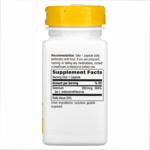 "Selenium 200 mcg - 100 caps packaging"