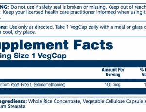 Selenium Yeast Free 100mcg - 90 vcaps packaging