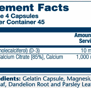 "Calcium w/ D3 Citrate 1000mg - 90 caps bottle"