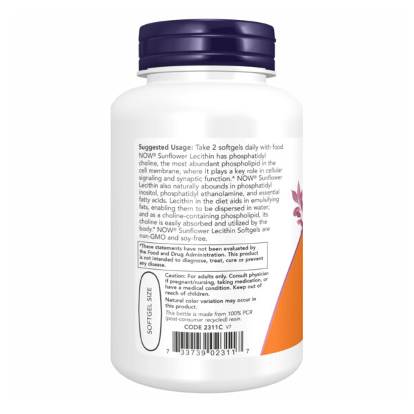 "Sunflower Lecithin 1200mg - 200 sgels bottle"