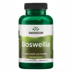 "Boswellia 400 mg - 100caps supplement bottle."