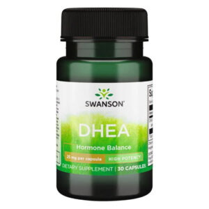 "DHEA 25 mg - 30 caps supplement bottle"