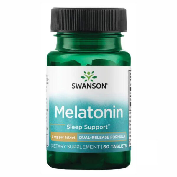 Melatonin-Dual-Release 3mg - 60tabs product packaging.