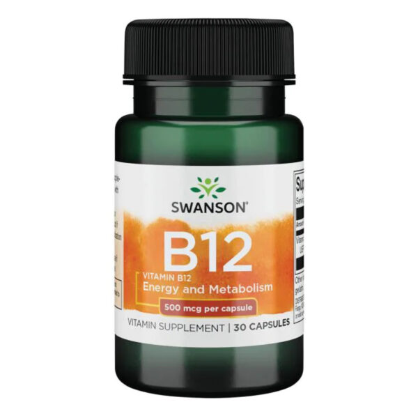 Vitamin B-12 500mcg - 30caps packaging image.