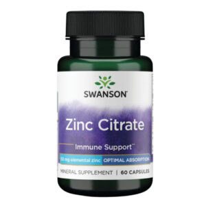 Zinc Citrate 50mg - 60caps product packaging.
