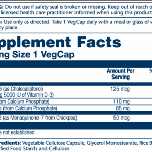 "Vitamin D-3 & K-2 - 120 vcaps bottle"