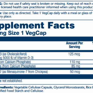 "Vitamin D-3 & K-2 - 60 vcaps packaging"