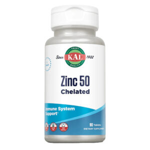 Zinc 50 - 90 tabs supplement bottle.