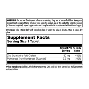 "Zinc 50 - 90 tabs dietary supplement."