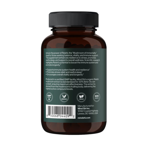 organic reishi mushroom 1000mg 60 vcaps 64034285320986 fa376e5e35