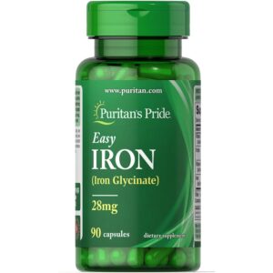 (26.07 Очікування) Easy Iron 28 mg (Iron Glycinate) - 90 Capsules