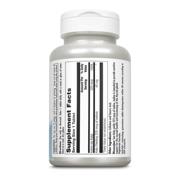 kelp iodine tablet btl plastic 225mcg 250ct 22854395590110 76c4626ed7