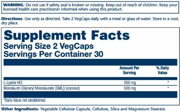 l lysine monolaurin 11 11 veg cap btl plastic 60ct 93962755687790 60f02a2720