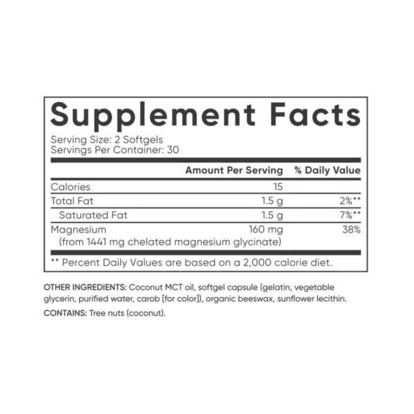 magnesium glycinate 160mg 60 softgels 57098610882888 e787301255