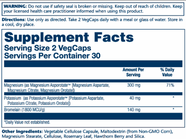 magnesium potassium asporotate w bromelain veg cap btl plastic 60ct 62506284175397 2829ac8e60