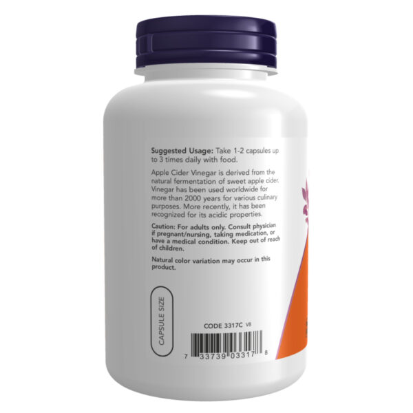 now foodsapple cider vinegar 450 mg 180 vcaps22563 45845027014308 e3c8784246