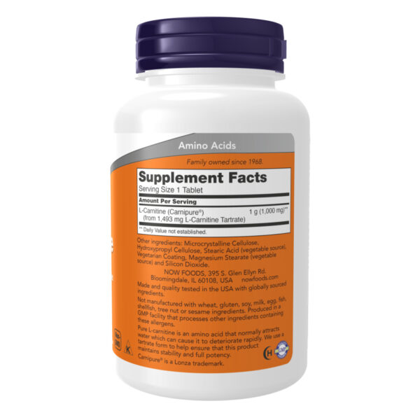 now foodscarnitine tartrate 1000mg 100 tabs 83693730498102 c67ad31361