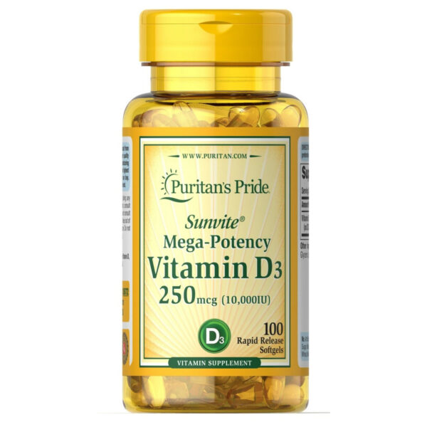 puritans pride vitamin d3 250mcg 10000 iu mega potency 100softgels 79292601573707 954ca0397d