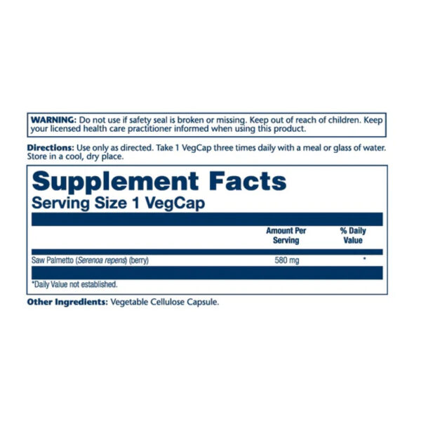 saw palmetto berry 580mg 100 vcaps 25862358752405 8d14f2fe85