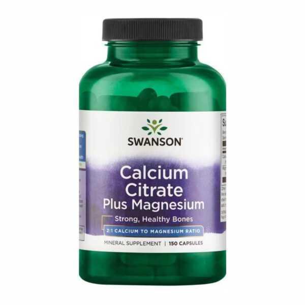 swansoncalcium citrate plus magnesium 150caps 37325593682274 6240e89535