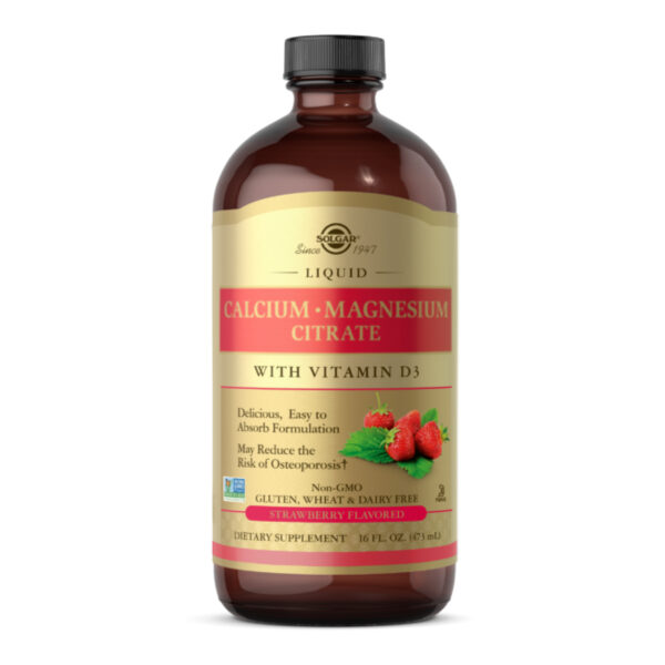 liquid calcium magnesium citrate with vitamin d3 16 oz natural strawberry 99224544107854 8fe629ee10