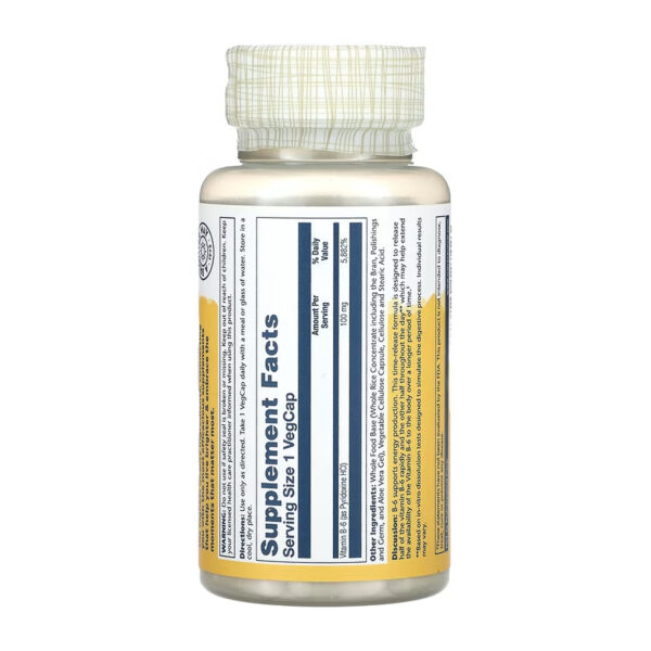 vitamin b 6 timed release 100mg 60 vcaps 73872606037191 0de3d99744