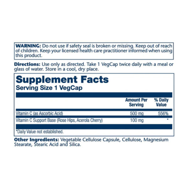 vitamin c with rose hips acerola timed release 500mg 100 vcaps 11547478088702 ccded7ba89